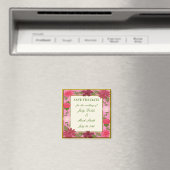 ピンクの花カスタムのDateマグネットを保存 マグネット (インサイチュ (食洗機))