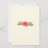 ピンクの花カスタムブライダルシャワー招待状 招待状 (裏面)