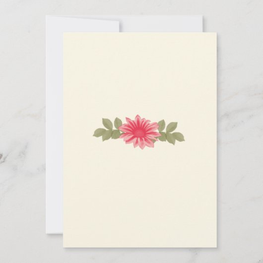 ピンクの花カスタムブライダルシャワー招待状 招待状 (裏面)