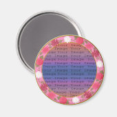 ピンクの花カスタム丸い磁石 マグネット (正面/裏面)