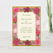 ピンクの花カスタム咲きプログラムカード プログラム (正面)