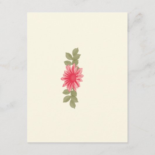 ピンクの花カスタム囲いカード エンクロージャーカード (裏面)