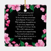 ピンクの花カスタム記念記念 セラミックオーナメント (裏面)