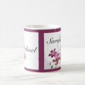 ピンクの花カップルのマグカップ コーヒーマグカップ (中央)