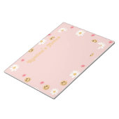 ピンクの花カラフルレトロパーソナライズされた模様 ノートパッド (アングル)