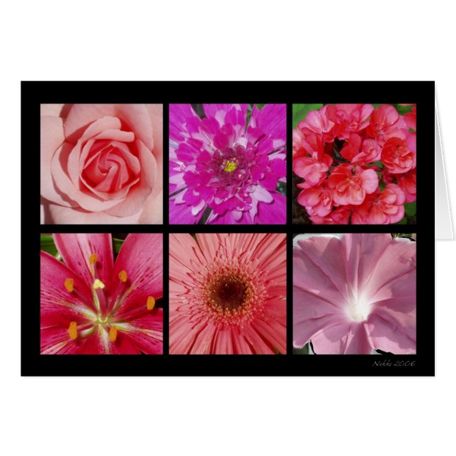 ピンクの花カード (正面横)