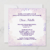 ピンクの花ガールズ写真卒業 招待状 (裏面)