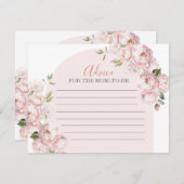 ピンクの花ガールベビーで開花アドバイスママ エンクロージャーカード (正面/裏面)