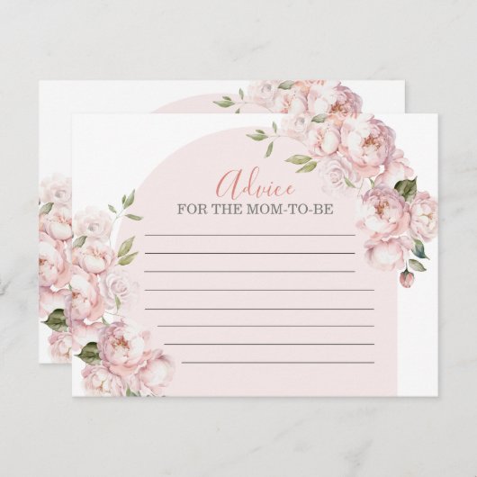 ピンクの花ガールベビーで開花アドバイスママ エンクロージャーカード (正面/裏面)