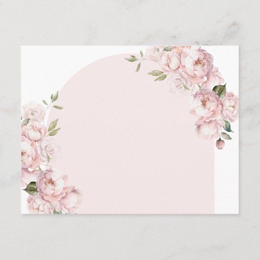 ピンクの花ガールベビーで開花アドバイスママ エンクロージャーカード (裏面)