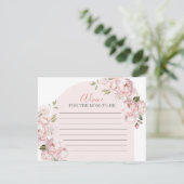 ピンクの花ガールベビーで開花アドバイスママ エンクロージャーカード (スタンド正面)