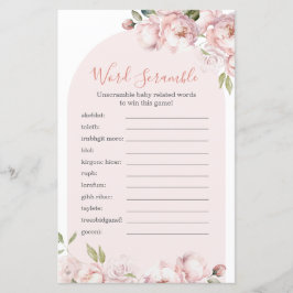 ピンクの花ガールベビーで開花単語スクランブル