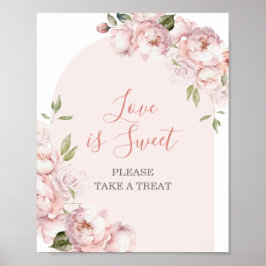ピンクの花ガールベビーで開花愛は甘い ポスター