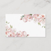 ピンクの花ガールベビーイン開花おむつラッフル エンクロージャーカード (裏面)