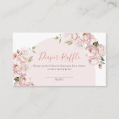 ピンクの花ガールベビーイン開花おむつラッフル エンクロージャーカード (正面)