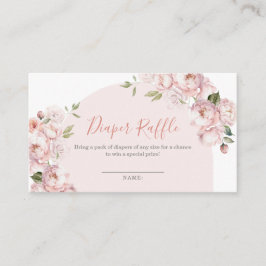 ピンクの花ガールベビーイン開花おむつラッフル エンクロージャーカード
