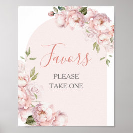 ピンクの花ガールベビーシャワーベビーで開花の好意 ポスター