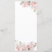 ピンクの花ガールベビーシャワーベビーの開花メニュー メニュー (裏面)