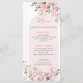 ピンクの花ガールベビーシャワーベビーの開花メニュー メニュー (正面/裏面)