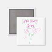 ピンクの花ガール マグネット (正面/裏面)