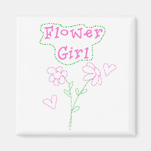 ピンクの花ガール マグネット