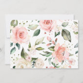 ピンクの花クロス&フォトバプテスマサンキューカード 招待状 (裏面)