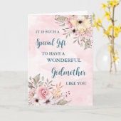 ピンクの花ゴッドマザーハッピーマザーズデイカード カード (黄色い花)