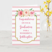 ピンクの花ゴド娘の卒業 カード (黄色い花)