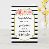 ピンクの花ゴド娘の卒業 カード (黄色い花)