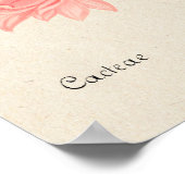 ピンクの花サボテン植物芸術 ポスター (角)