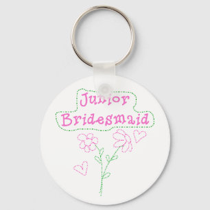 ピンクの花ジュニアの花嫁メイド キーホルダー