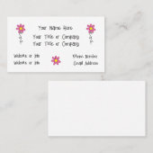 ピンクの花スイーツシンプルビジネスカード 名刺 (正面/裏面)