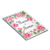 ピンクの花スパイラルフォトノートブック ノートブック (右側)