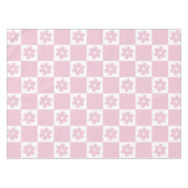 ピンクの花チェック模様 テーブルクロス (正面(横))