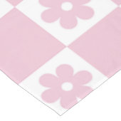 ピンクの花チェック模様 テーブルクロス (アングル)