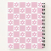 ピンクの花チェック模様 ノートブック (裏面)