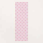 ピンクの花チェック模様 ヨガマット (正面)