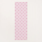 ピンクの花チェック模様 ヨガマット (裏面)