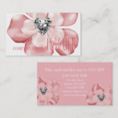 ピンクの花デイサービスアートダンス先生託児 名刺 (正面/裏面)