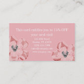 ピンクの花デイサービスアートダンス先生託児 名刺 (裏面)