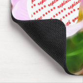 ピンクの花デュアルフォトフレーム マウスパッド (コーナー)