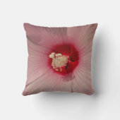 ピンクの花ハイビスカスフォトスロークッション クッション (裏面)