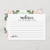 ピンクの花ハロウィーンベビーシャワーアドバイスカード 招待状 (正面/裏面)