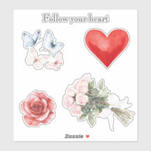 ピンクの花ハート蝶バラ