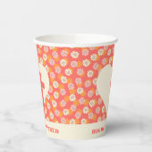 ピンクの花ハート&クロスウィメンズクリスチャン 紙コップ (左)