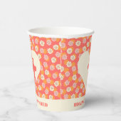 ピンクの花ハート&クロスウィメンズクリスチャン 紙コップ (右)