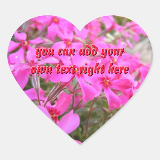 ピンクの花ハート ハートシール (正面)