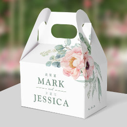 ピンクの花バイリンガル中国のス結婚・サンキュー フェイバーボックス