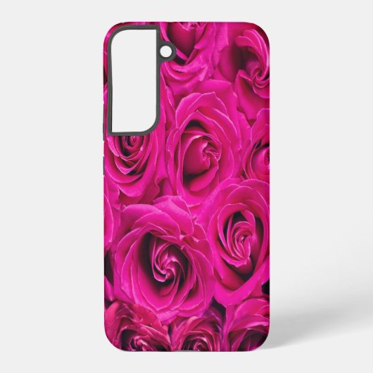 ピンクの花バラ模様 SAMSUNG GALAXYケース (裏面)