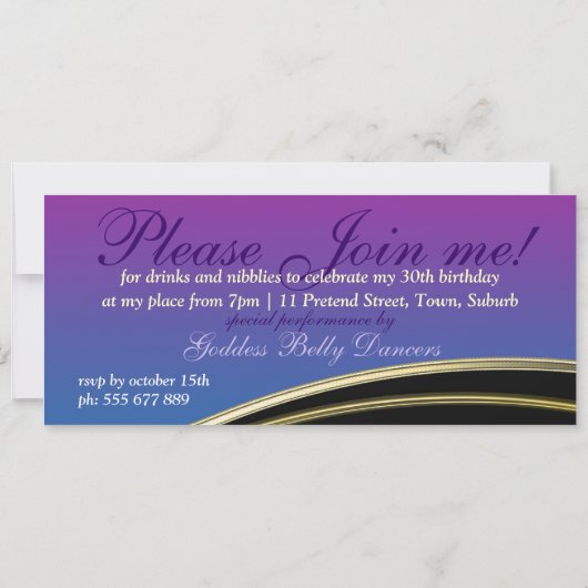 ピンクの花バースデーパーティ招待状 招待状 (裏面)